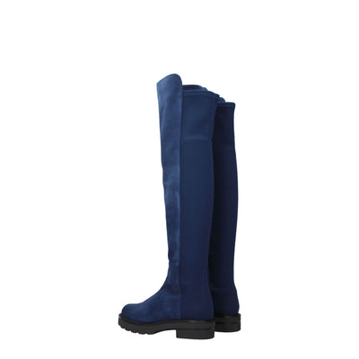 Stuart Weitzman Blauw Leren Overknee