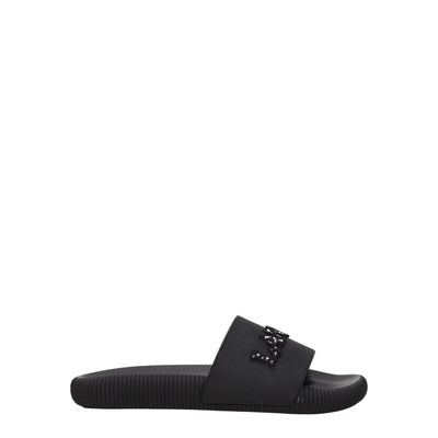 Lanvin Zwarte Katoenen Pantoffels Sandalen