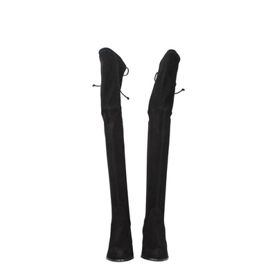 Stuart Weitzman Zwart Leren Overknee