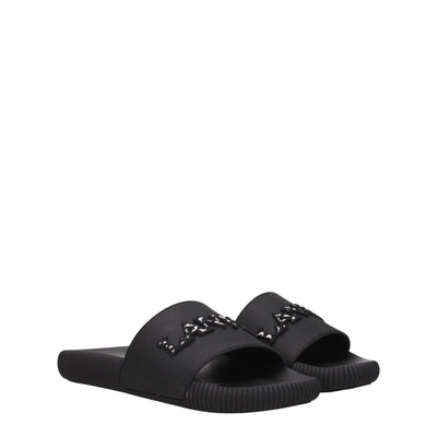Lanvin Zwarte Katoenen Pantoffels Sandalen