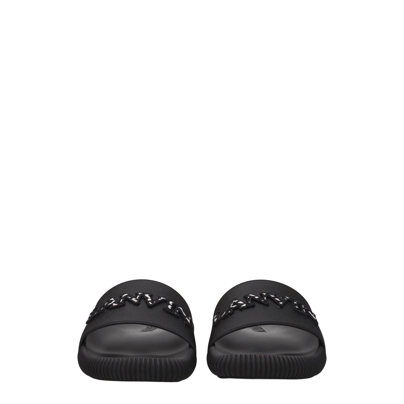 Lanvin Zwarte Katoenen Pantoffels Sandalen