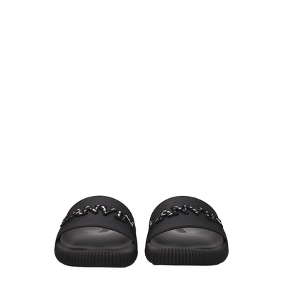 Lanvin Zwarte Katoenen Pantoffels Sandalen