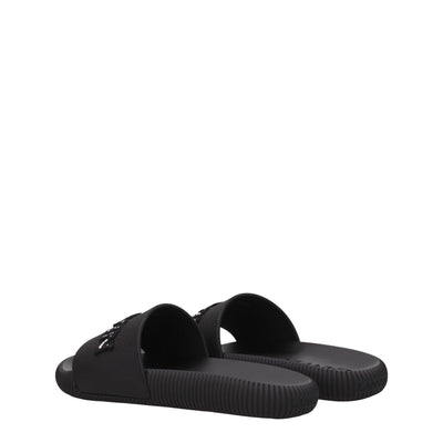 Lanvin Zwarte Katoenen Pantoffels Sandalen