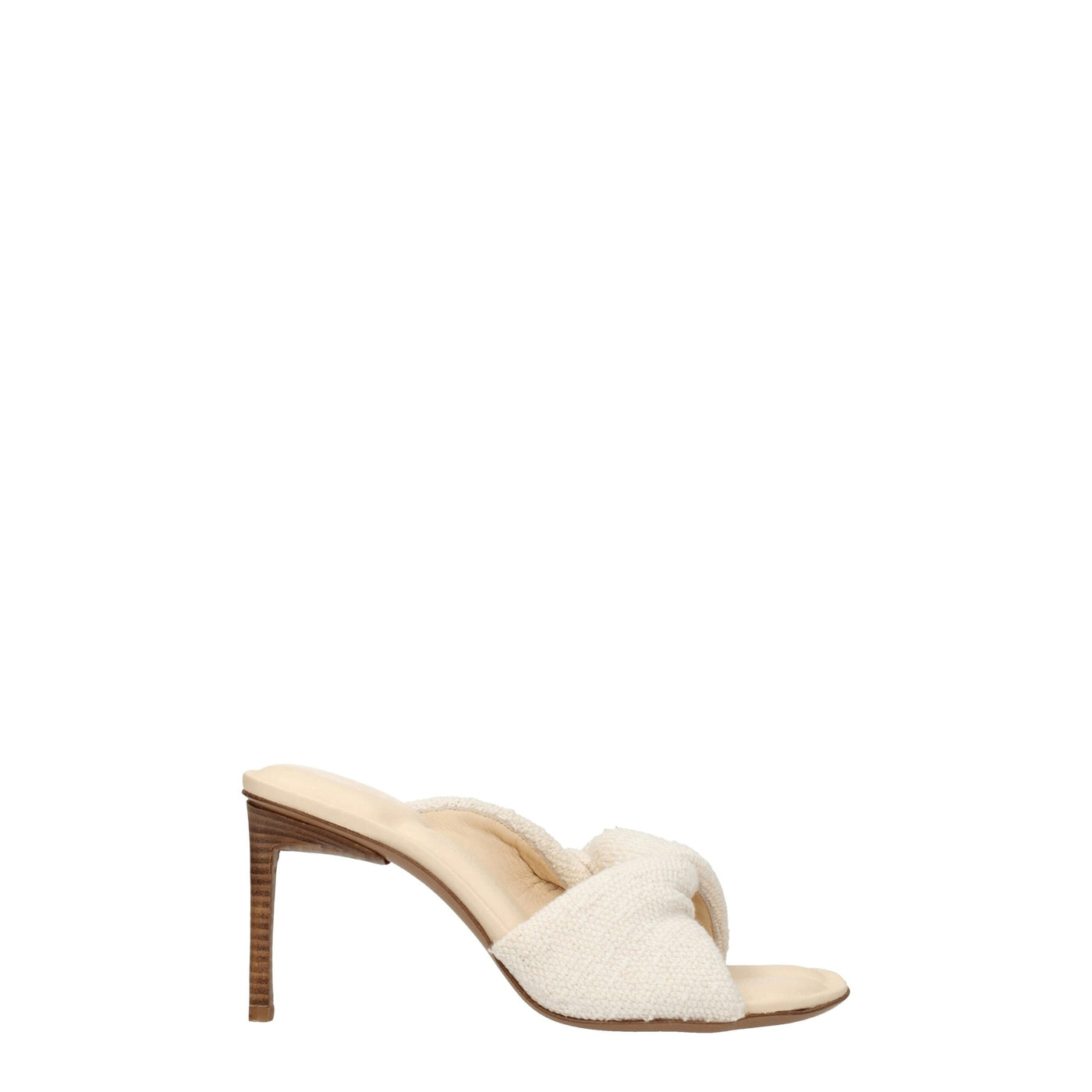 Jacquemus beige stoffen stiletto hakken sandalen
