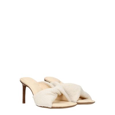 Jacquemus beige stoffen stiletto hakken sandalen