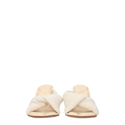 Jacquemus beige stoffen stiletto hakken sandalen