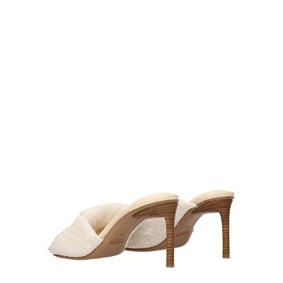 Jacquemus beige stoffen stiletto hakken sandalen