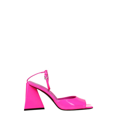 De Attico roze leren stiletto hakken sandalen