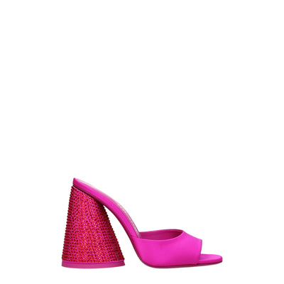 De Attico roze satijnen platforms