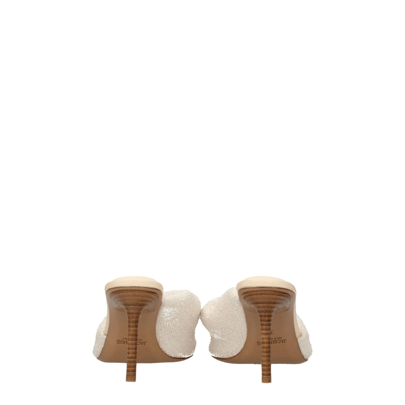 Jacquemus beige stoffen stiletto hakken sandalen