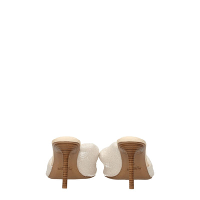 Jacquemus beige stoffen stiletto hakken sandalen