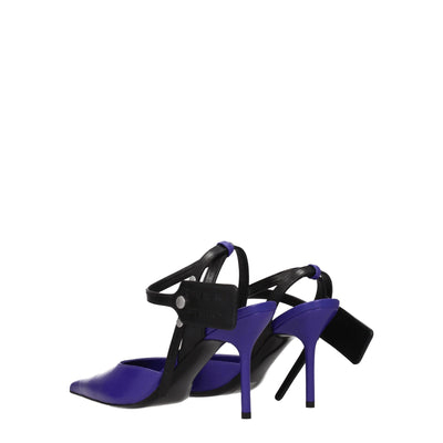 Off-White Paarse Leren Pumps met Hoge Hak