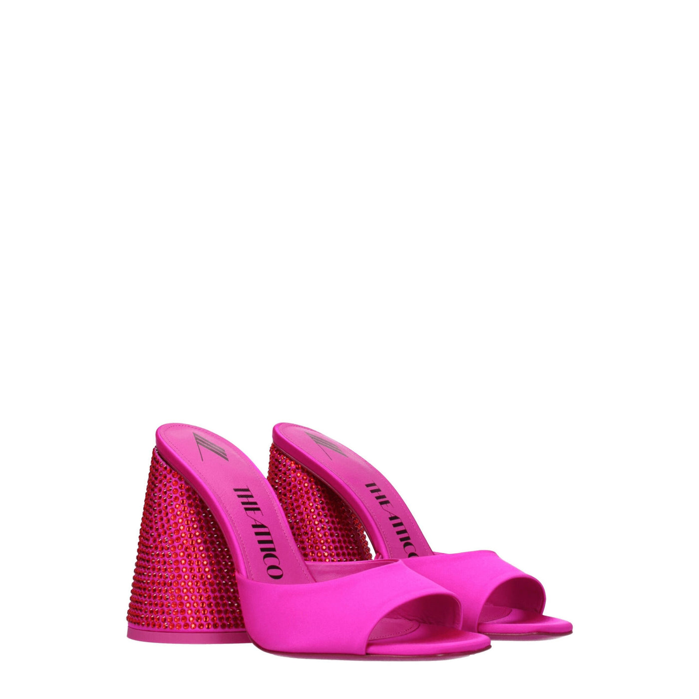 De Attico roze satijnen platforms
