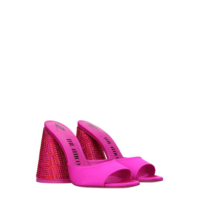 De Attico roze satijnen platforms