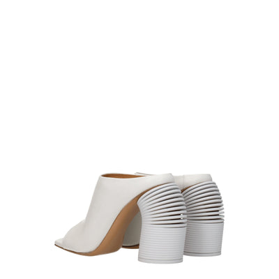 Off-White witte leren plateaus