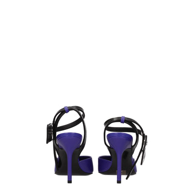 Off-White Paarse Leren Pumps met Hoge Hak