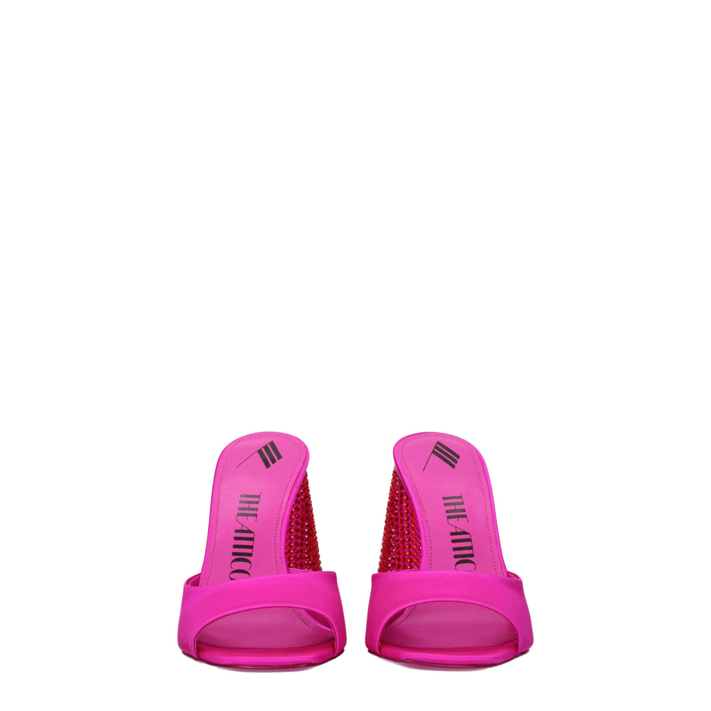 De Attico roze satijnen platforms