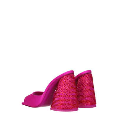 De Attico roze satijnen platforms