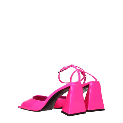 De Attico roze leren stiletto hakken sandalen