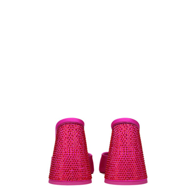 De Attico roze satijnen platforms