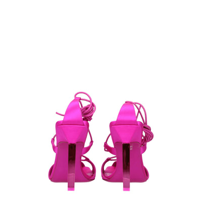 De Attico roze satijnen stiletto hakken sandalen