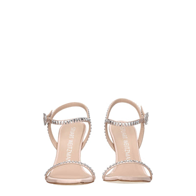 Stuart Weitzman Pink Satin Stiletto Heels Sandals