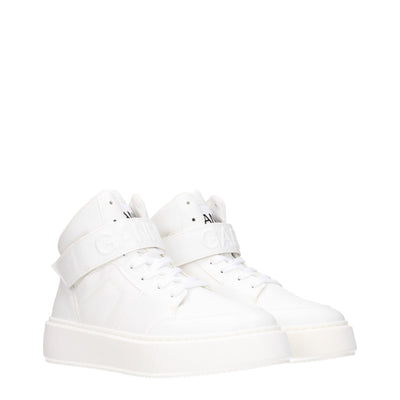 Baskets montantes en cuir blanc Ganni