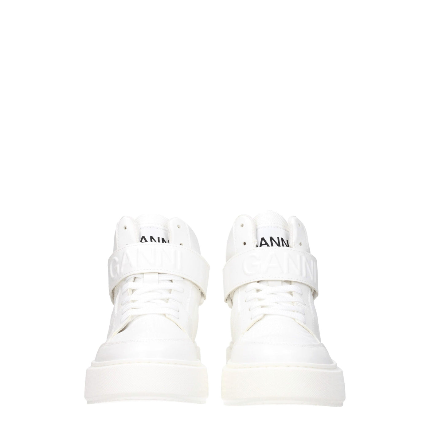 Baskets montantes en cuir blanc Ganni