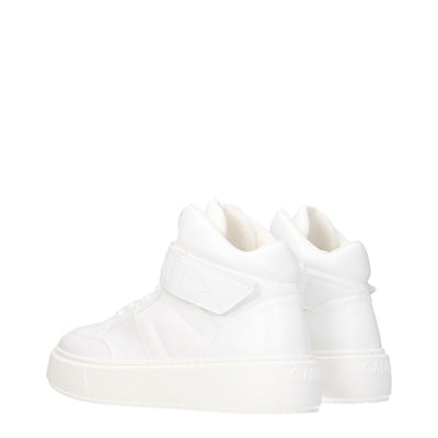 Baskets montantes en cuir blanc Ganni