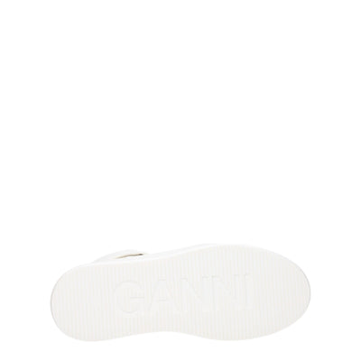Baskets montantes en cuir blanc Ganni