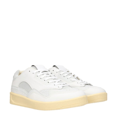 Baskets basses en cuir blanc Jil Sander