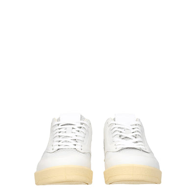 Baskets basses en cuir blanc Jil Sander