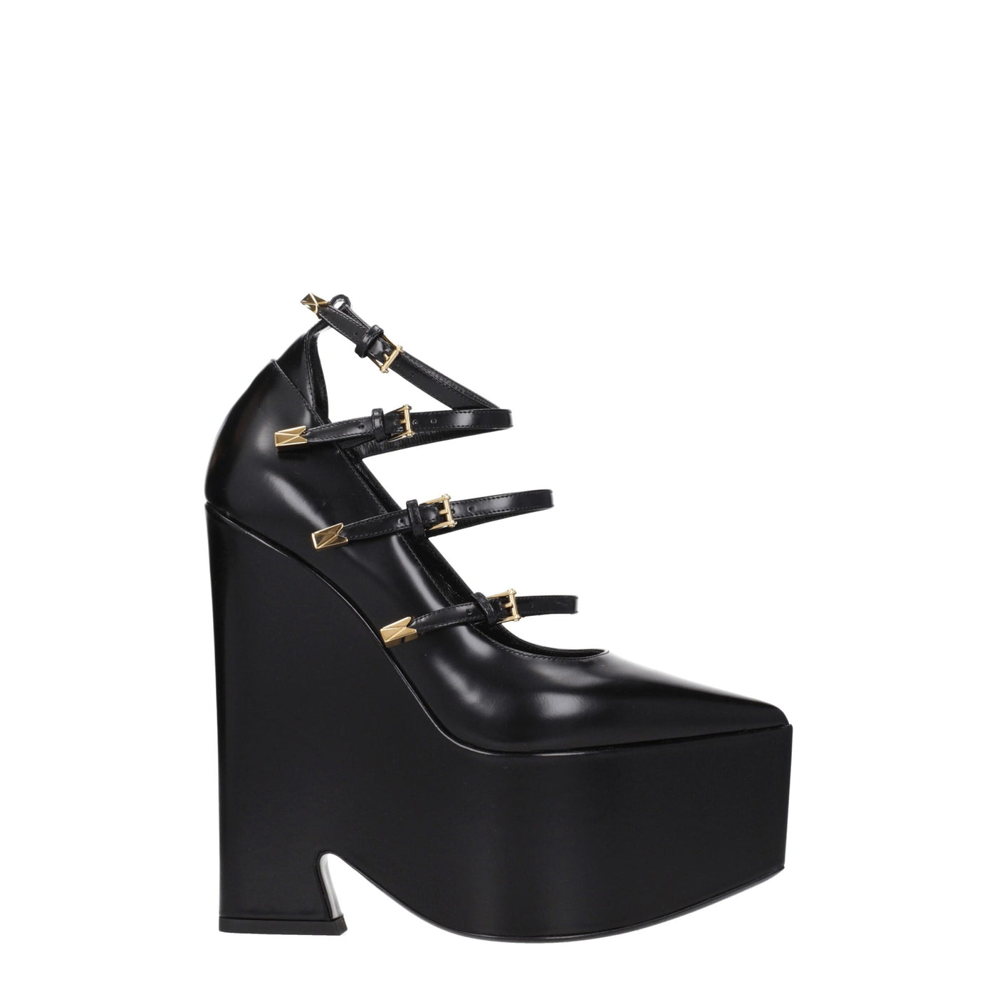 Versace Black Leather Heels