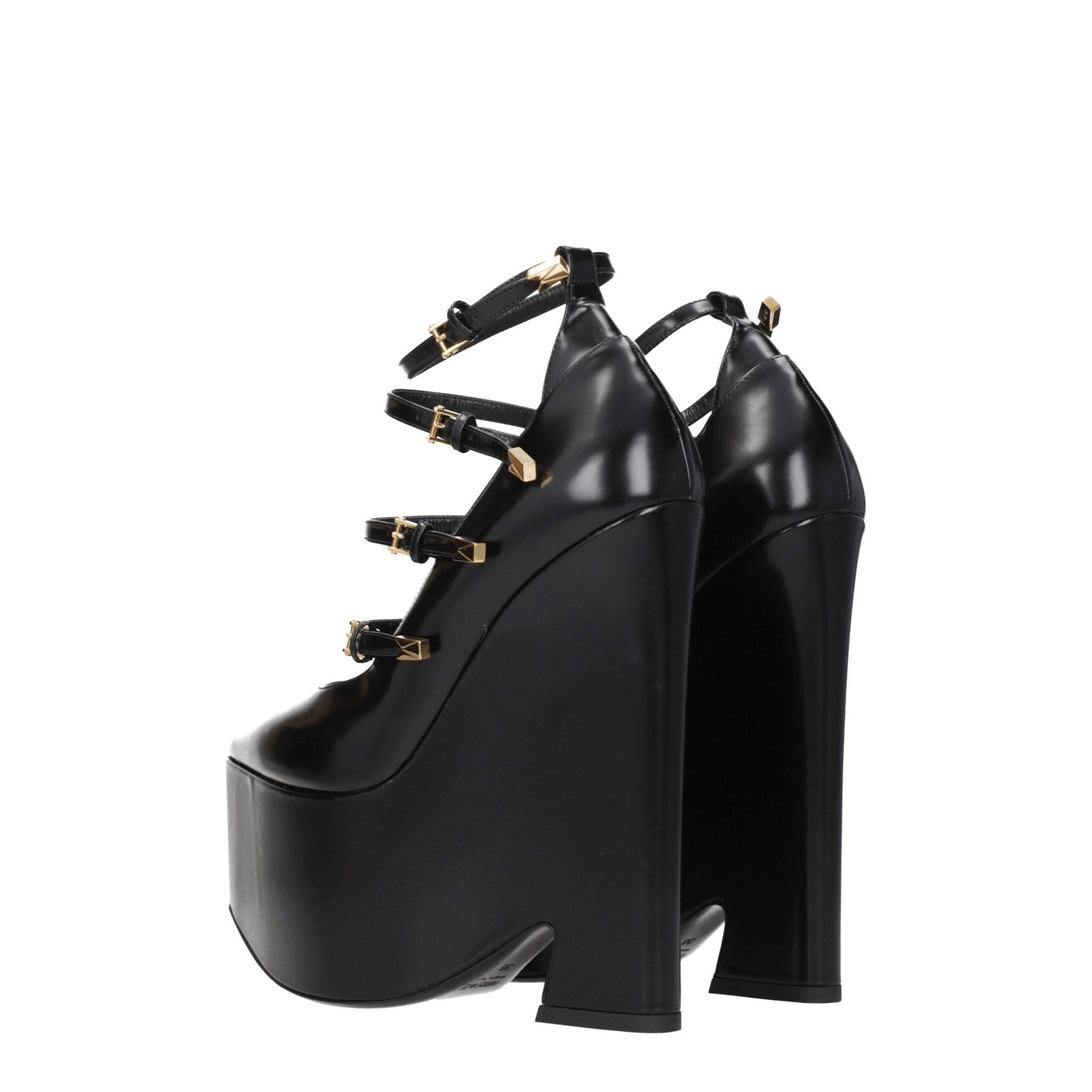 Versace Black Leather Heels