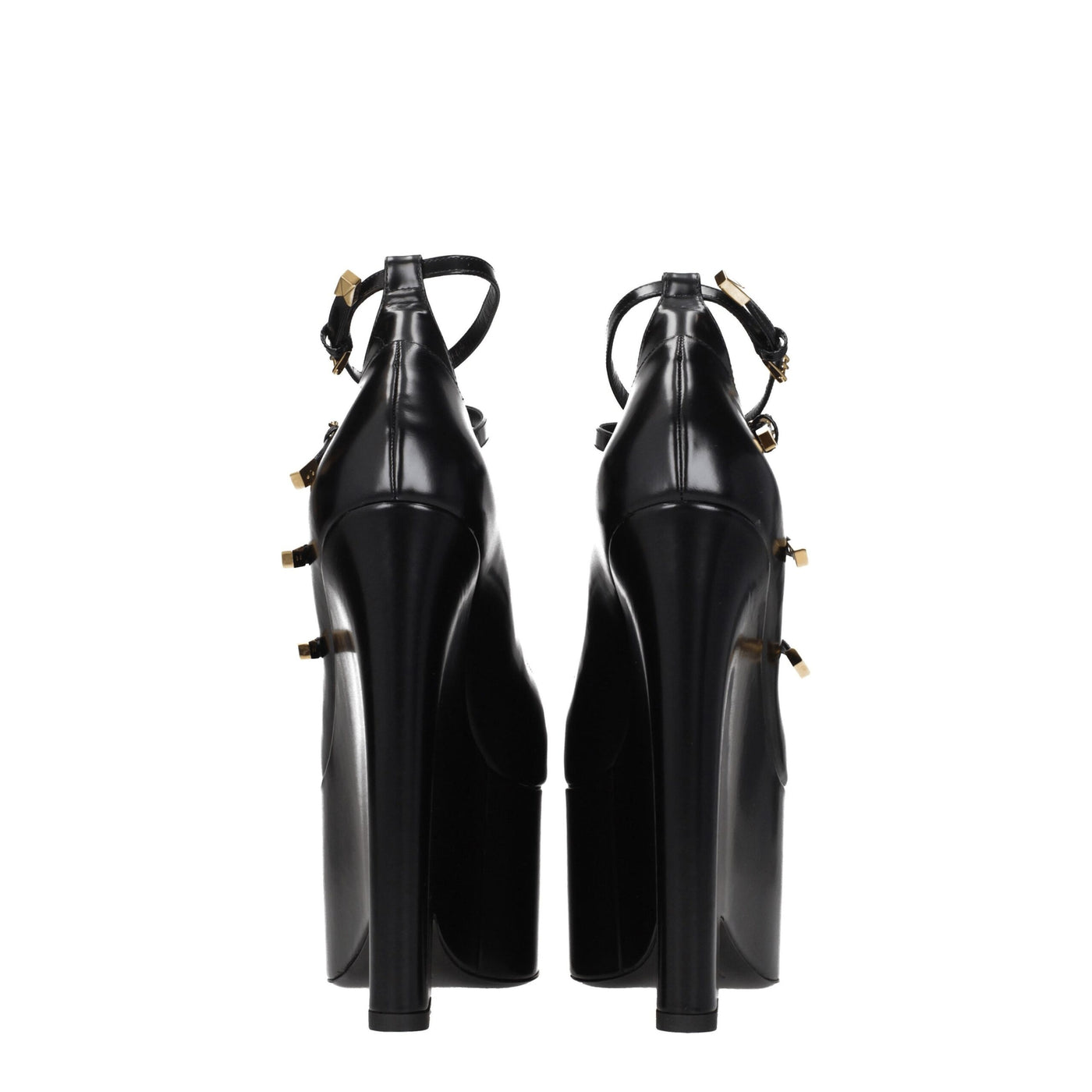 Versace Black Leather Heels