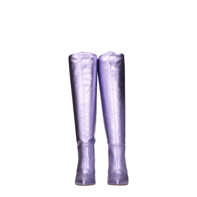 Paris Texas Purple Leather High Heel Boots
