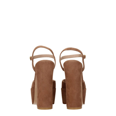 Stuart Weitzman Beige Leather Platforms