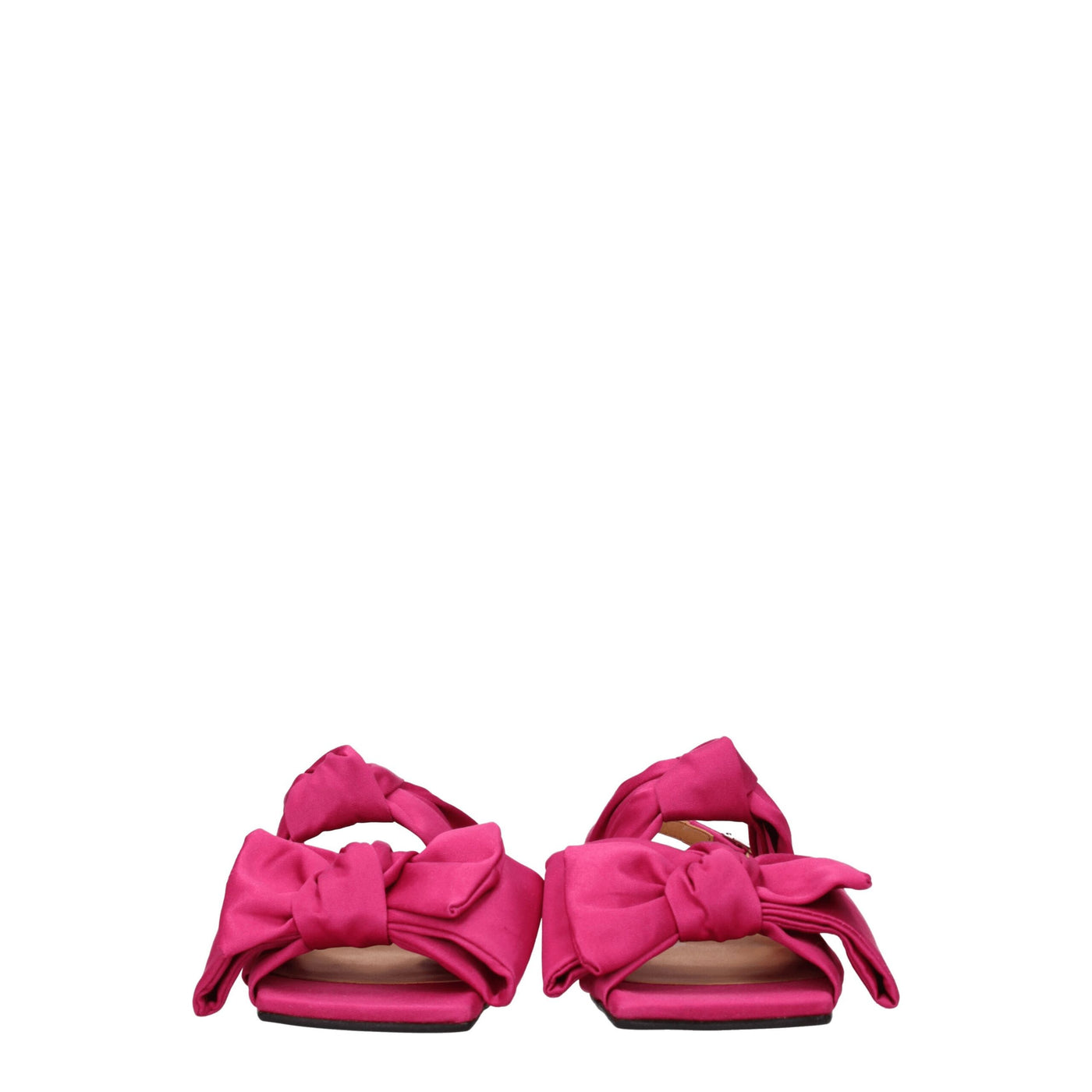 Sandales plates en tissu rose Ganni