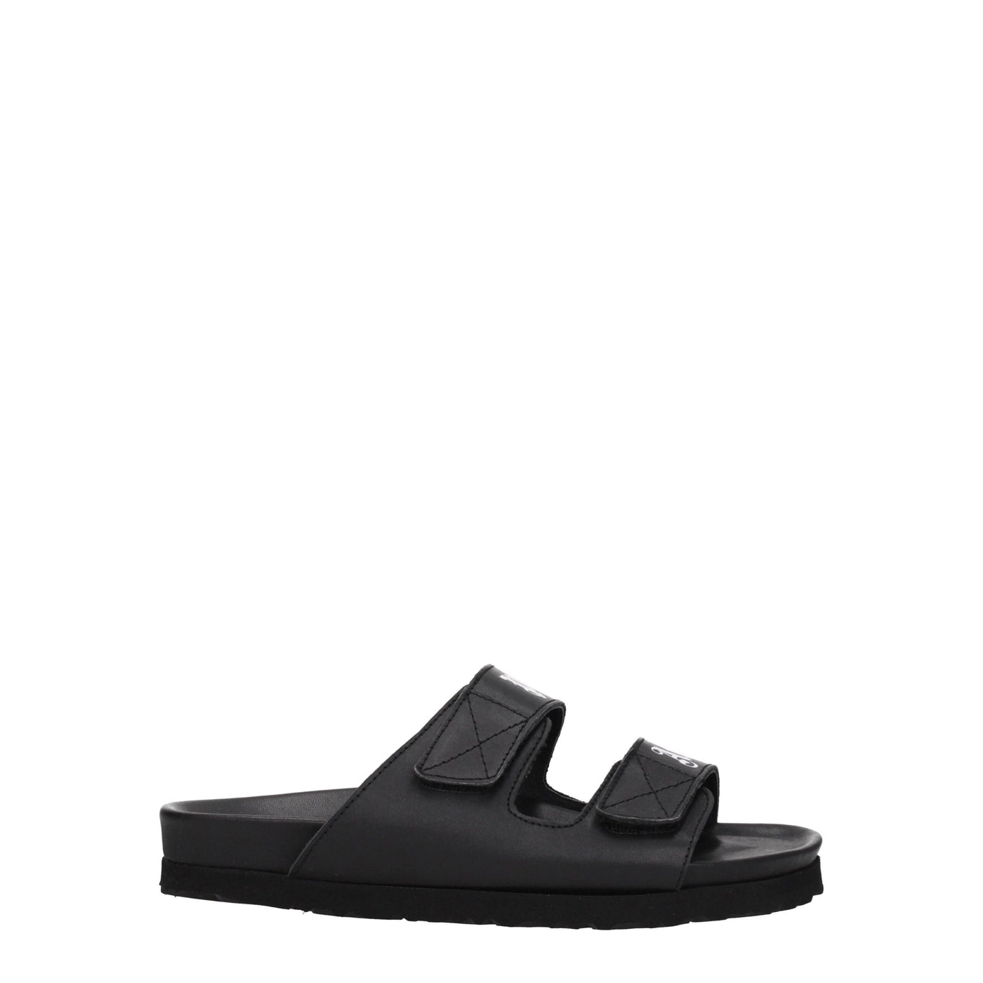 Palm Angels Zwarte Leren Platte Sandalen