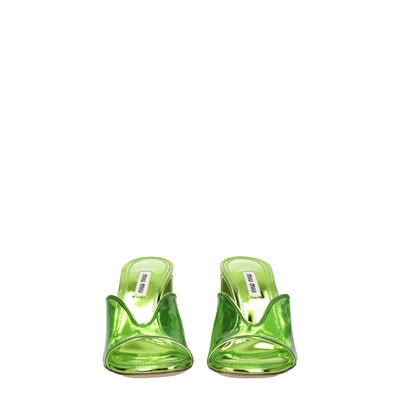 Miu Miu Green Plexiglass Platforms