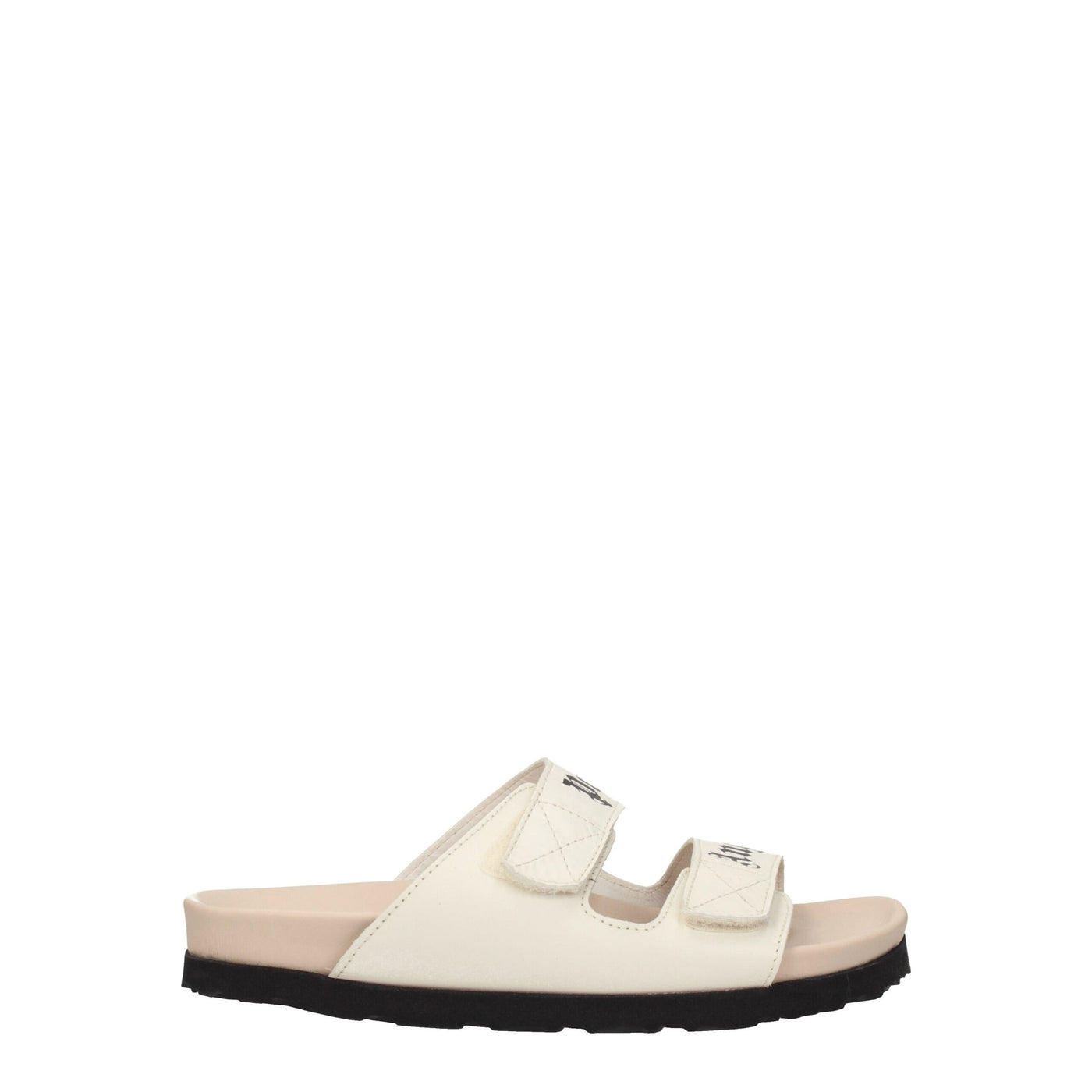 Palm Angels beige leren platte sandalen