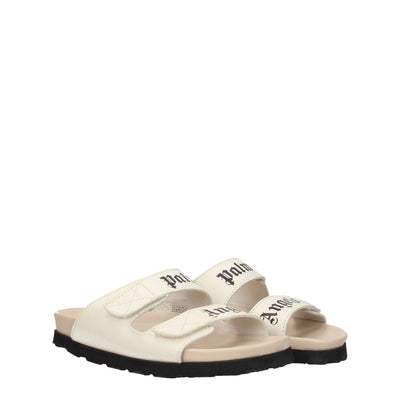 Palm Angels beige leren platte sandalen