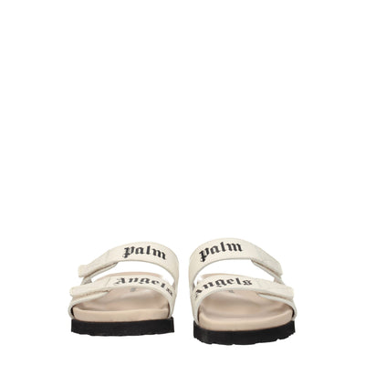 Palm Angels beige leren platte sandalen