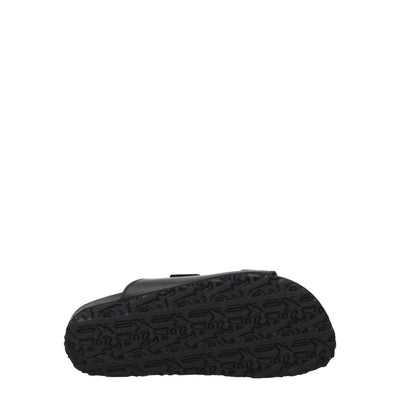 Palm Angels Zwarte Leren Platte Sandalen