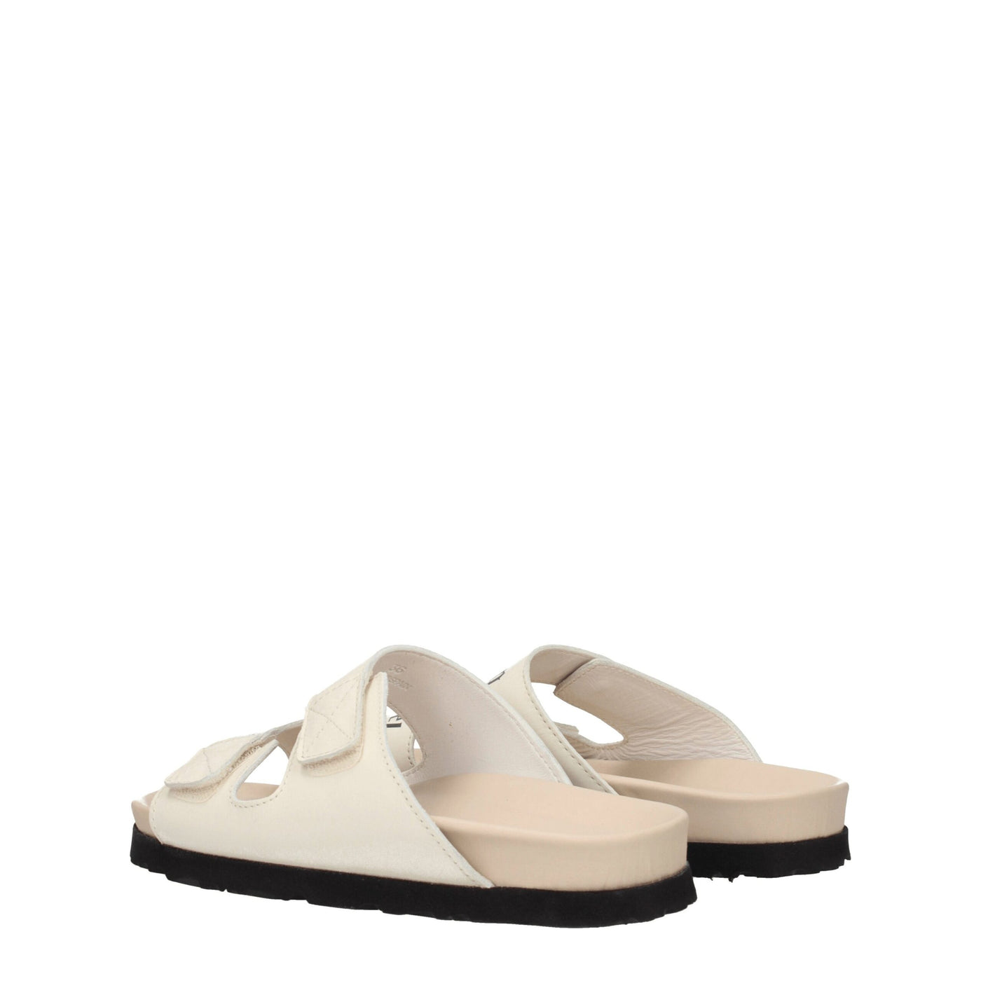 Palm Angels beige leren platte sandalen