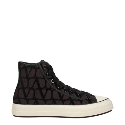 Valentino Garavani Bruine Stoffen Hoge Tops
