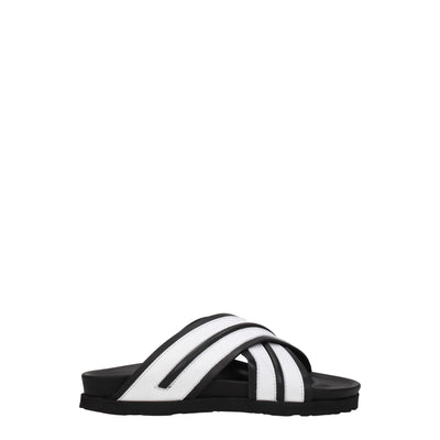 Palm Angels Witte Leren Pantoffels Sandalen
