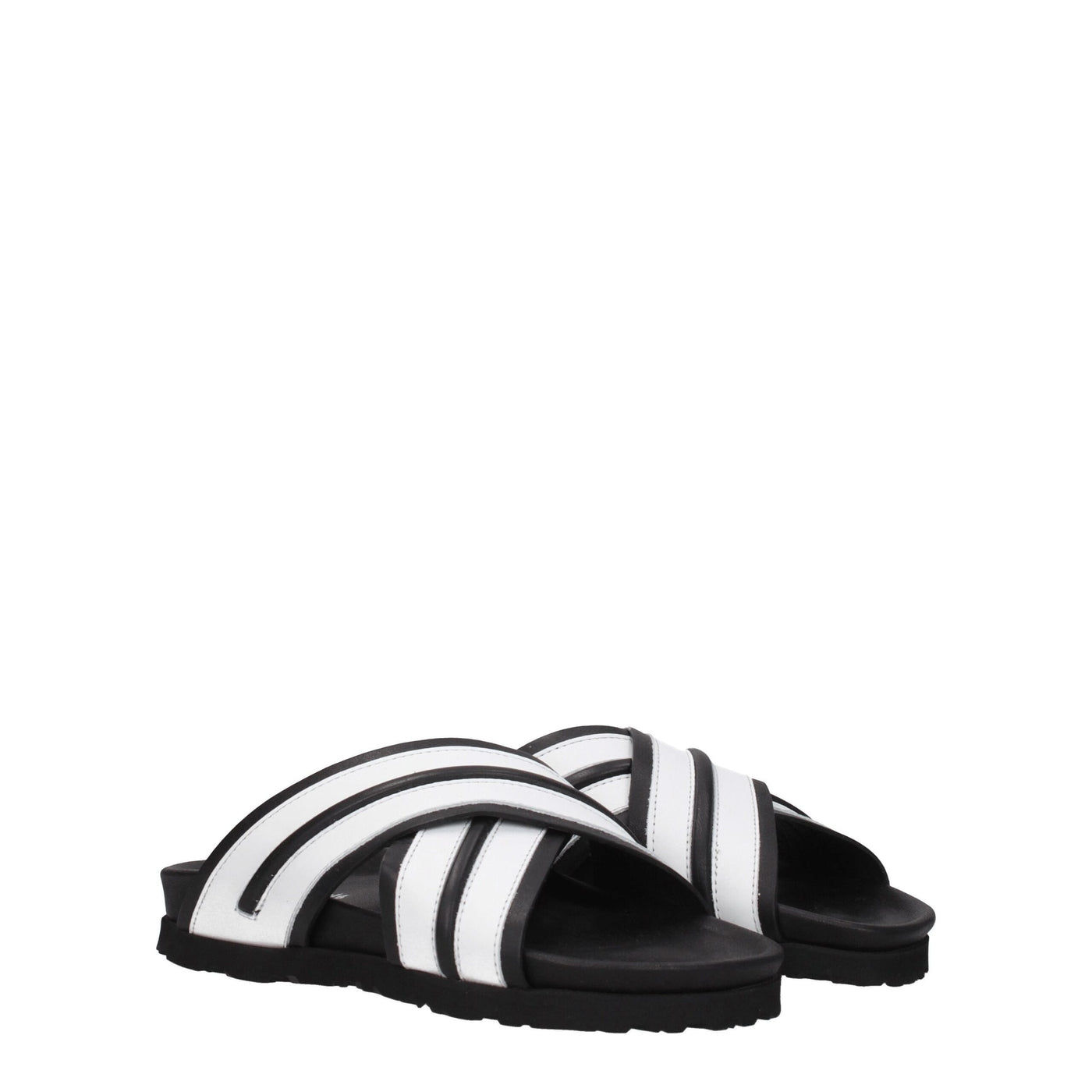 Palm Angels Witte Leren Pantoffels Sandalen