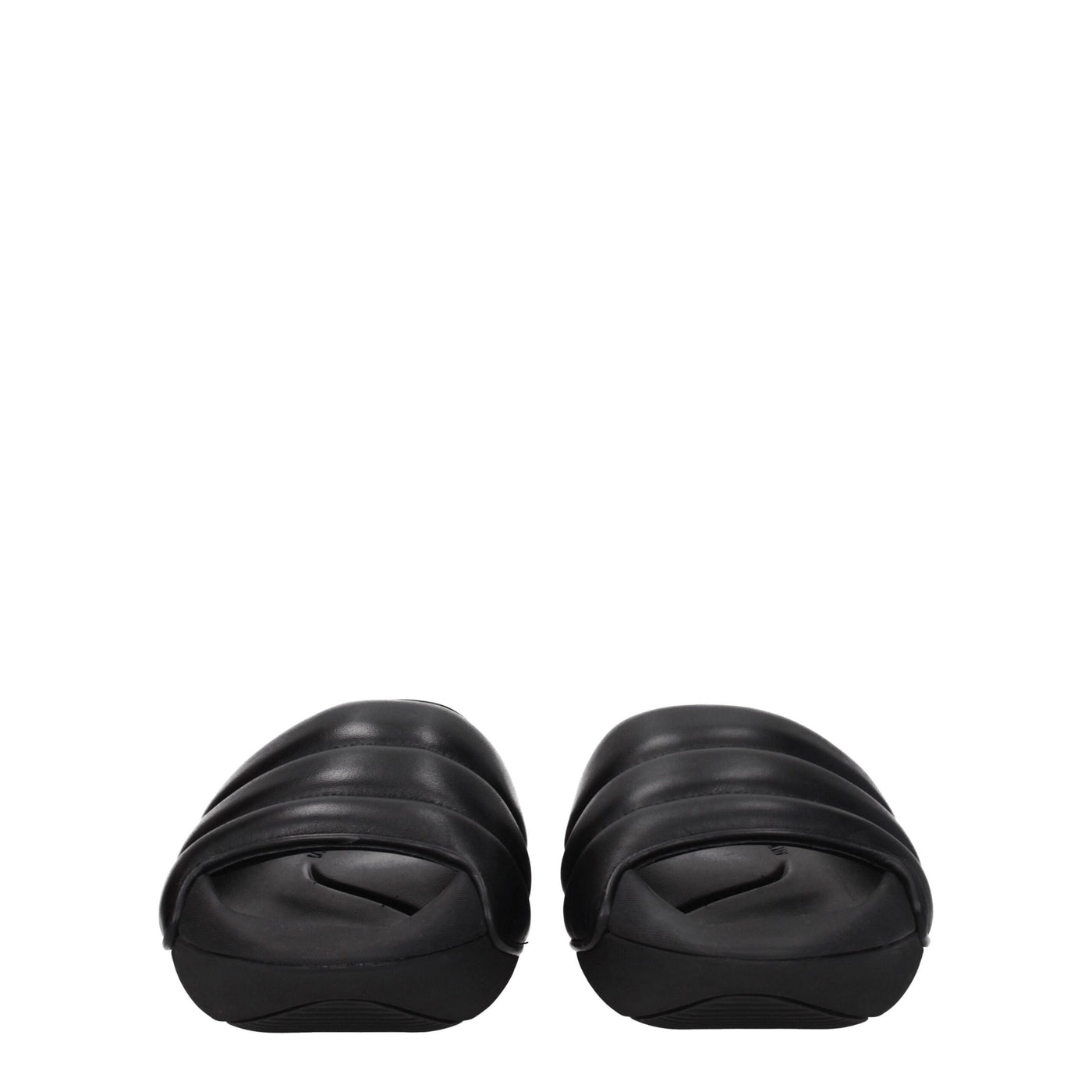 Balmain Zwarte Leren Pantoffels Sandalen
