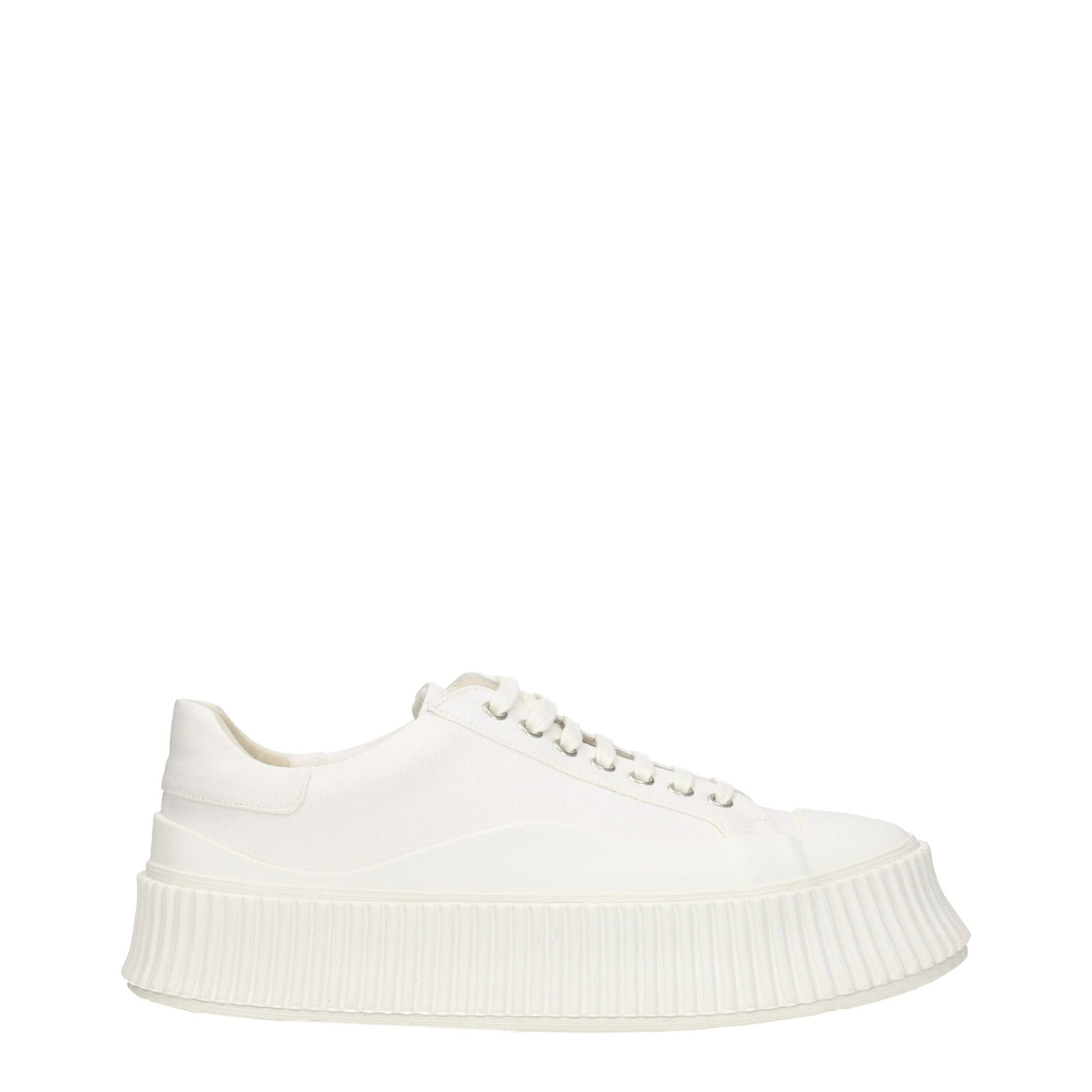 Baskets à plateforme en tissu blanc Jil Sander
